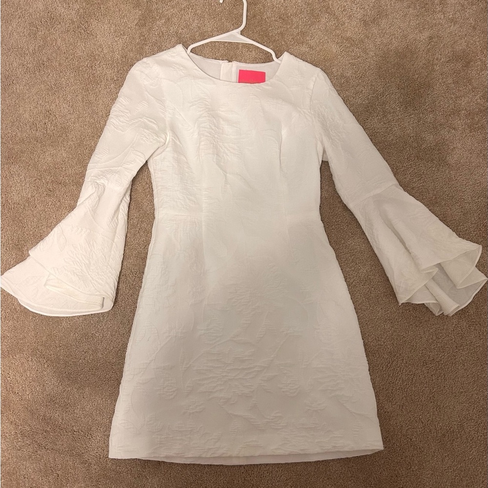 Lilly Pulitzer Kayla Stretch Dress Round Neck Three-quarter Bell Sleeves